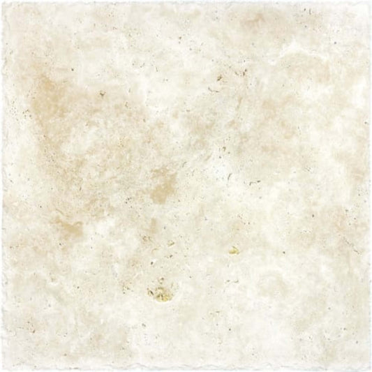Ivory Travertine in Chiseled & Brushed 16x16 Natural Stone