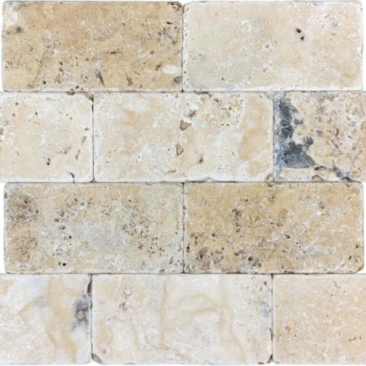 Picasso in Tumbled 3x6 Natural Stone