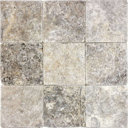 Silver Ash in Tumbled 4x4 Natural Stone