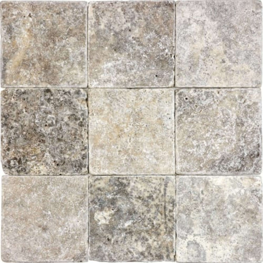 Silver Ash in Tumbled 4x4 Natural Stone