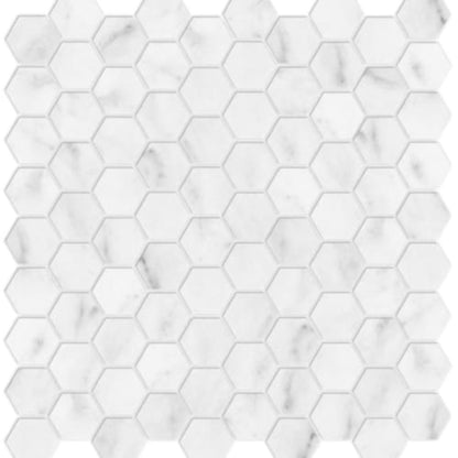 Bianco Venatino in 1.25 In Hexagon Honed Natural Stone