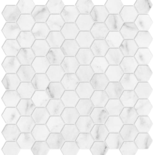Bianco Venatino in 1.25 In Hexagon Honed Natural Stone
