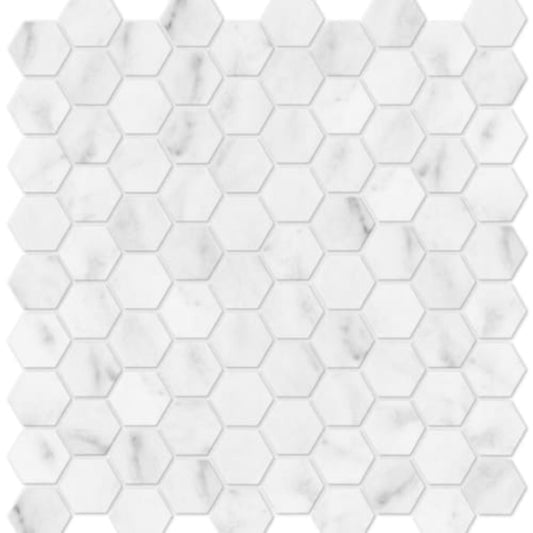 Bianco Venatino in 1.25 In Hexagon Polished Natural Stone