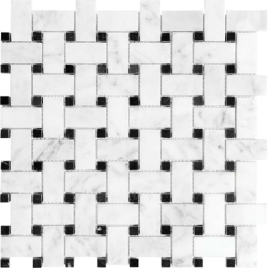 Bianco Venatino in Basketweave Honed Natural Stone