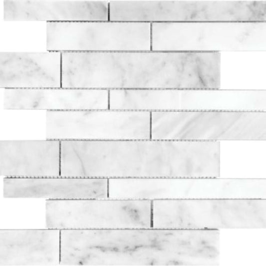 Bianco Venatino in Random Strip Honed Natural Stone