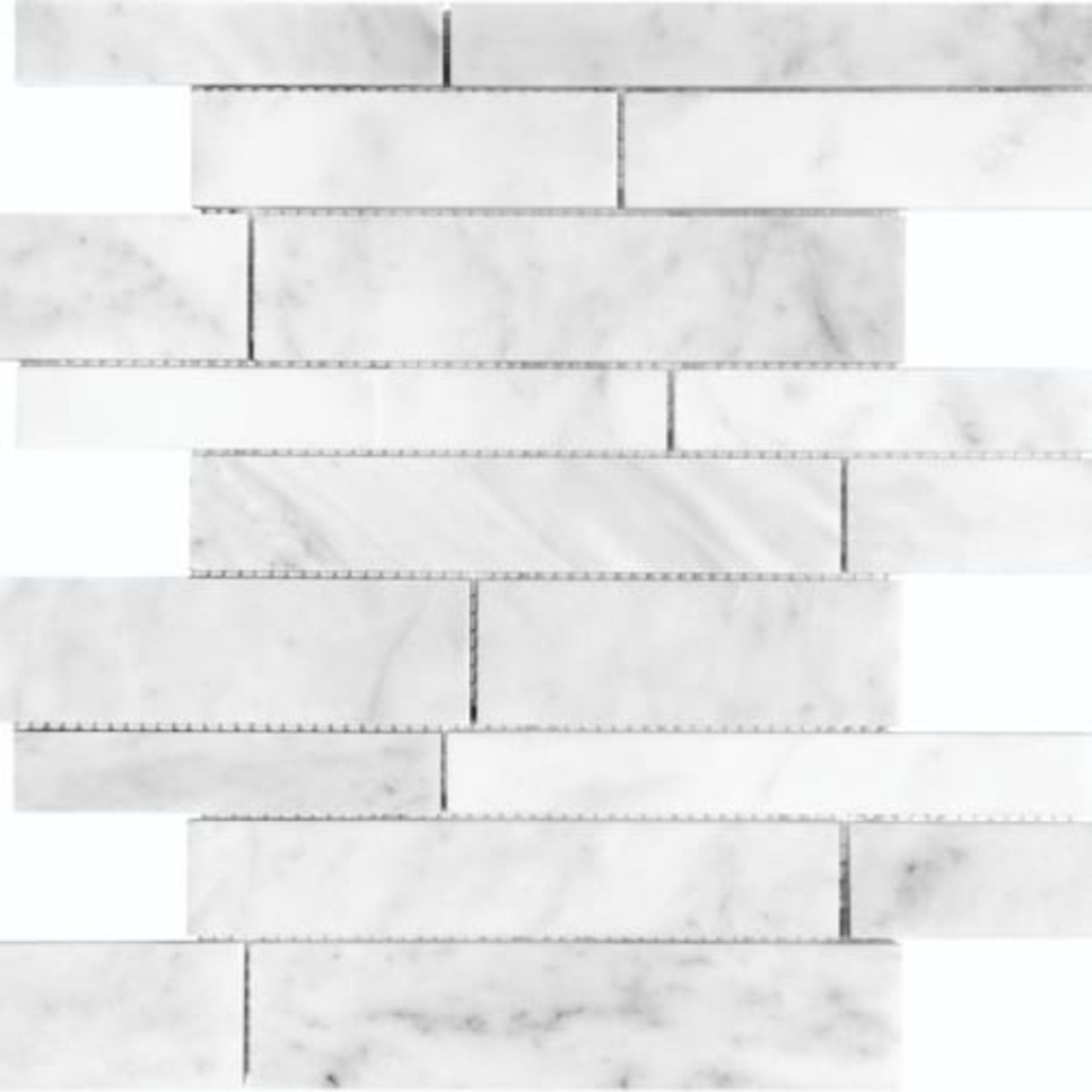 Bianco Venatino in Random Strip Polished Natural Stone