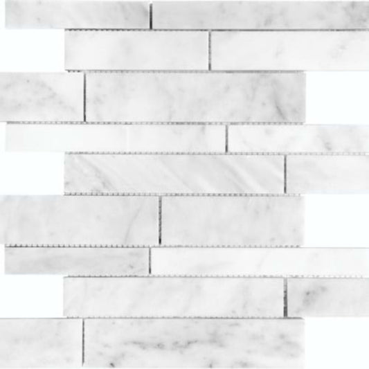 Bianco Venatino in Random Strip Polished Natural Stone