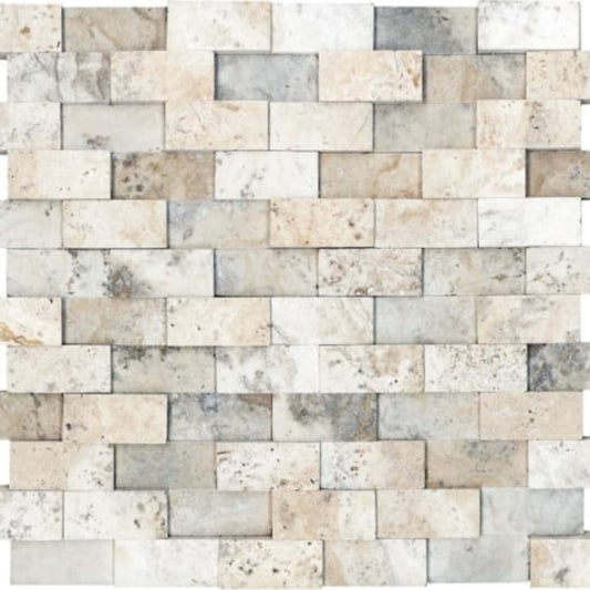Picasso in 1x2 In Honed Cubics Mosaics Natural Stone