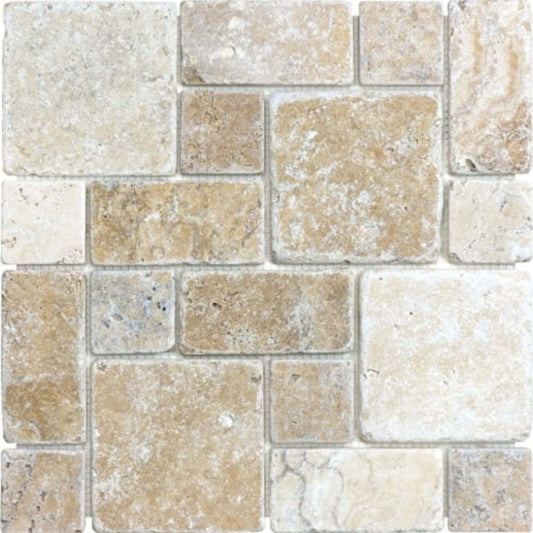 Picasso in Roman Pattern Tumbled Mosaics Natural Stone