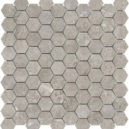 Ritz Gray in 1.25x1.25 In Hexagon Polished Natural Stone