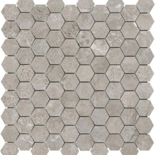 Ritz Gray in 1.25x1.25 In Hexagon Honed Natural Stone