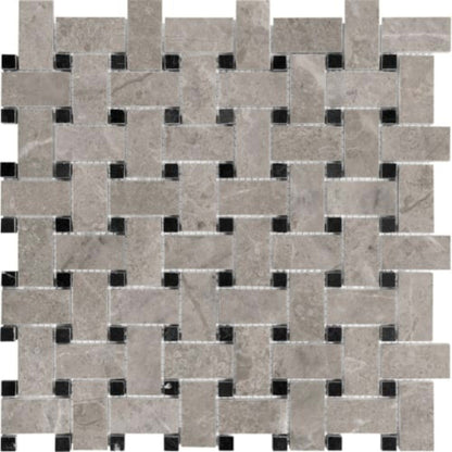Ritz Gray in Basketweave Polished Natural Stone