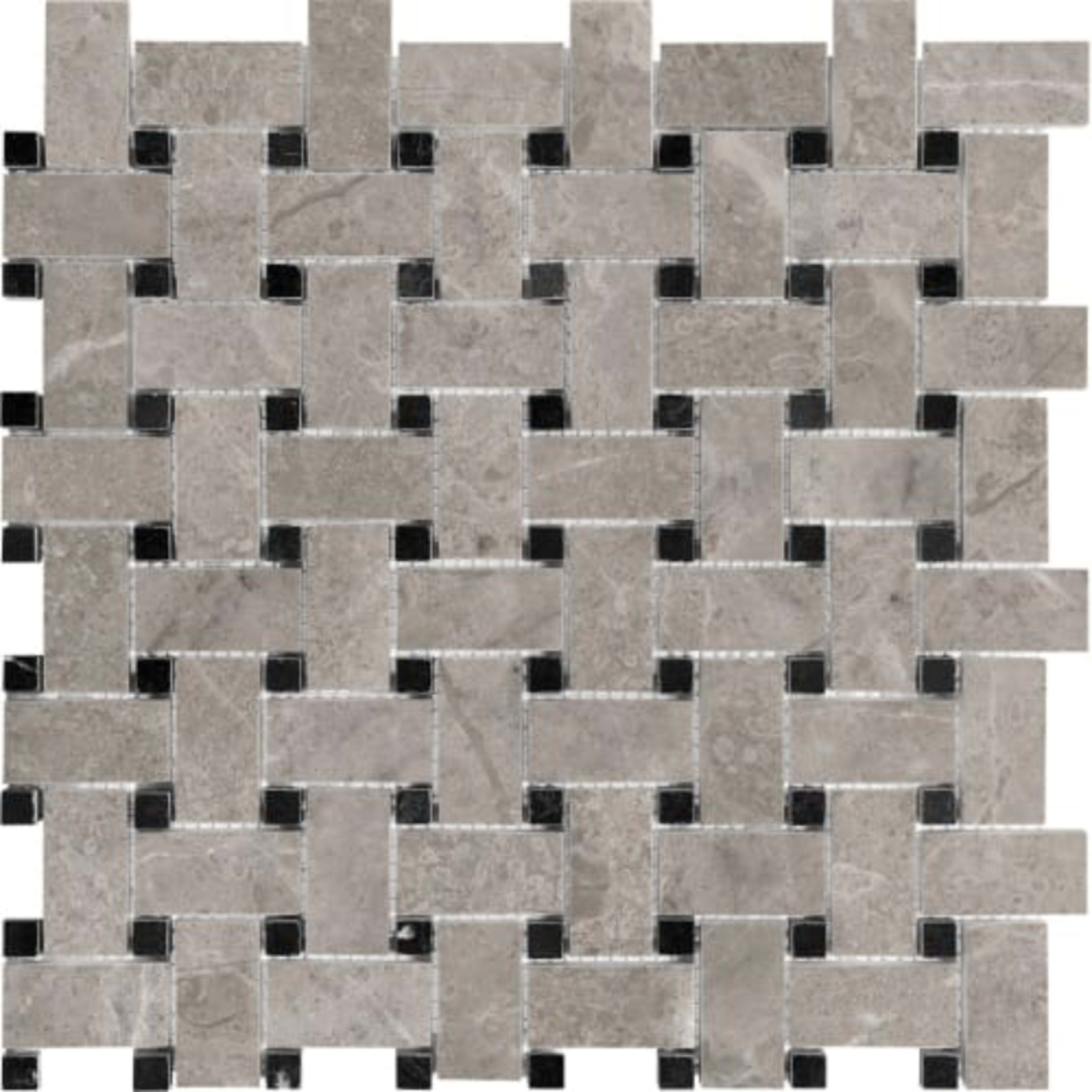 Ritz Gray in Basketweave Honed Natural Stone