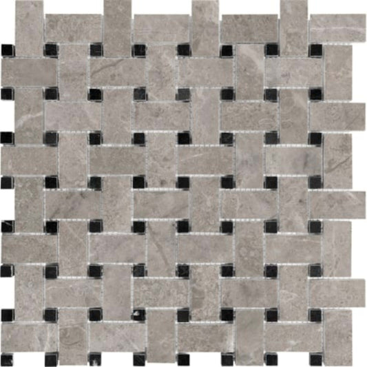 Ritz Gray in Basketweave Honed Natural Stone