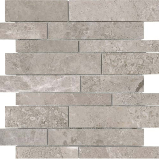 Ritz Gray in Random Strip Honed Natural Stone