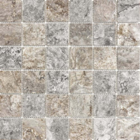 Silver Ash in 2x2 In Honed Crosscut Natural Stone