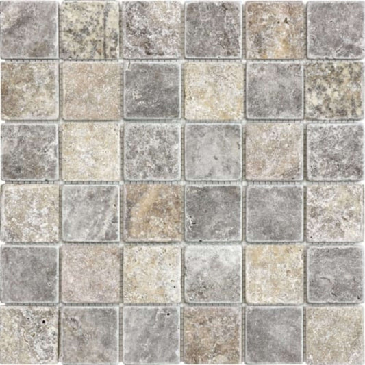 Silver Ash in 2x2 In Tumbled Natural Stone