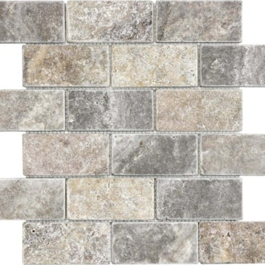 Silver Ash in 2x4 In Tumbled Natural Stone