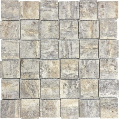 Silver Ash in Basketweave Polished Veincut Natural Stone