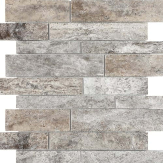 Silver Ash in Random Strip Honed Crosscut Natural Stone