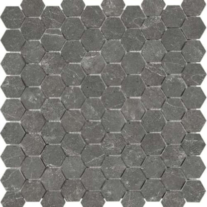 Stark Carbon in 1.25x1.25 Hexagon Polished Mosaics Natural Stone