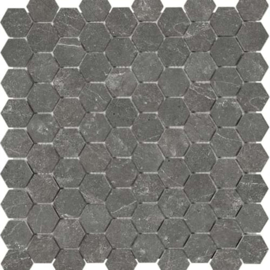Stark Carbon in 1.25x1.25 Hexagon Polished Mosaics Natural Stone
