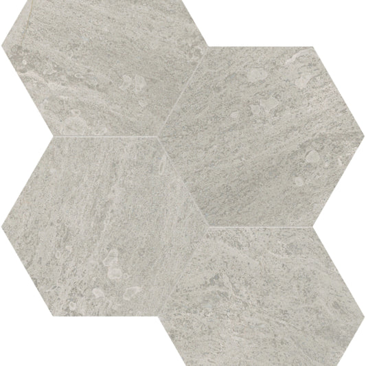 Anciano Grigio in Hexagon Mosaic 6in Honed Natural Stone