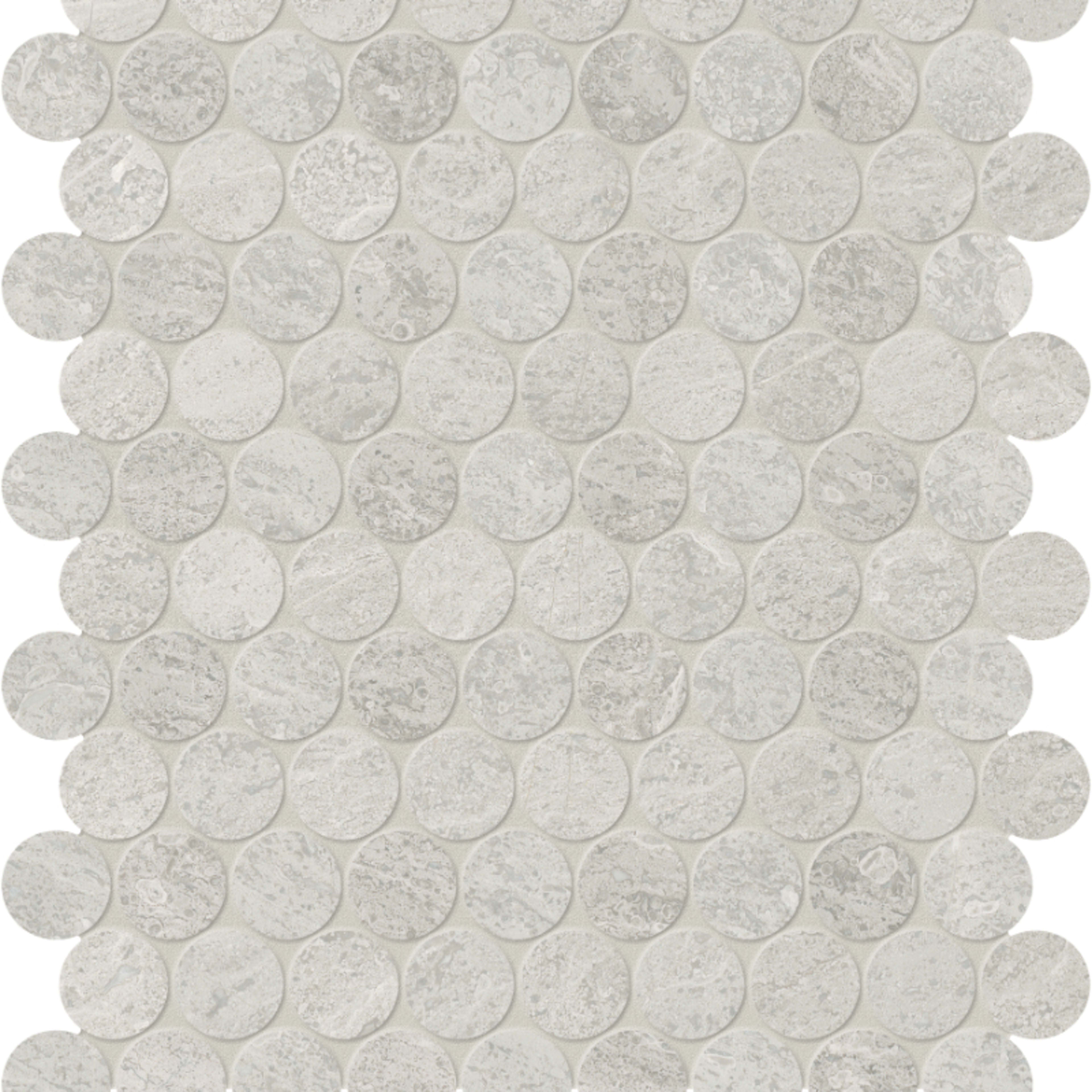 Anciano Grigio in Penny Round Mosaic Honed Natural Stone