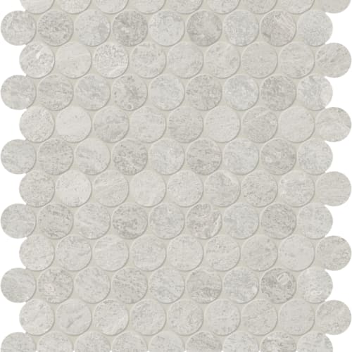 Anciano Grigio in Penny Round Mosaic Honed