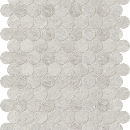 Anciano Grigio in Penny Round Mosaic Honed Natural Stone