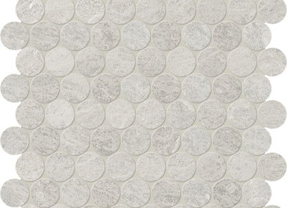 Anciano Grigio in Penny Round Mosaic Honed