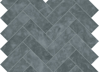 Aqua Intenso in Herringbone Mosaic Brushed