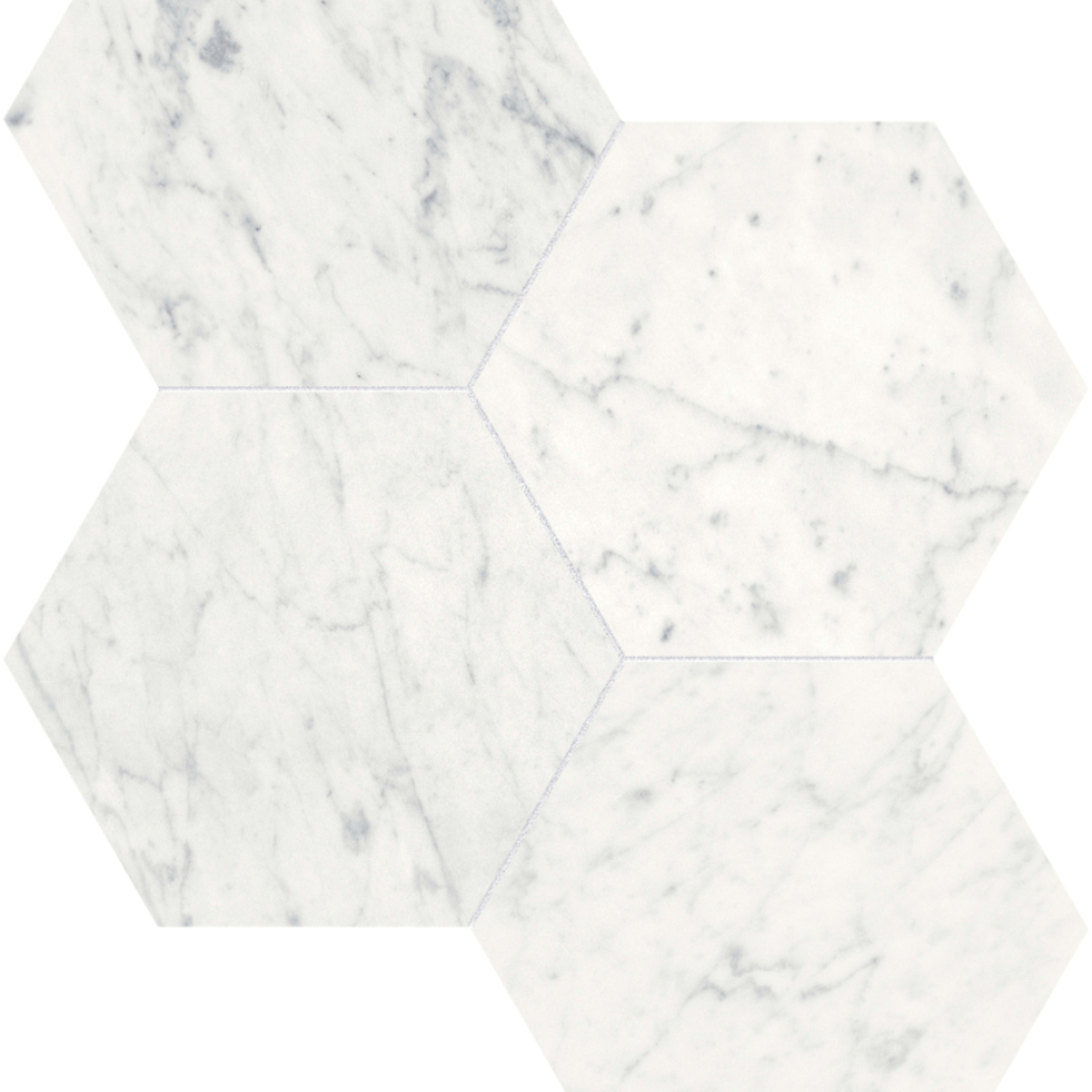 Eterna Bianco in Hexagon Mosaic 6in Polished Natural Stone