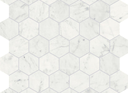 Eterna Bianco in Hexagon Mosaic 2in Honed