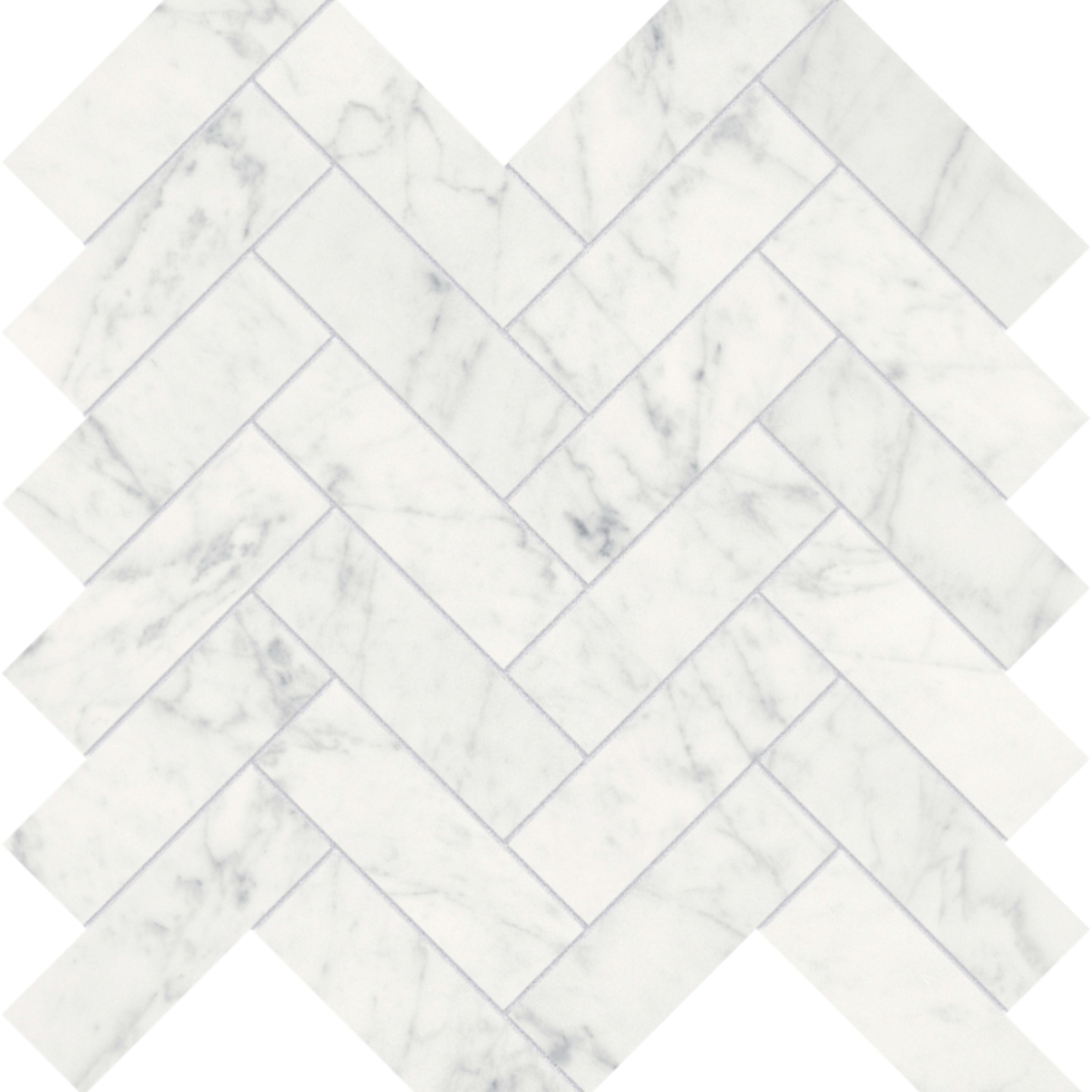 Eterna Bianco in Herringbone Mosaic Honed Natural Stone