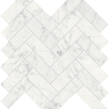 Eterna Bianco in Herringbone Mosaic Honed Natural Stone