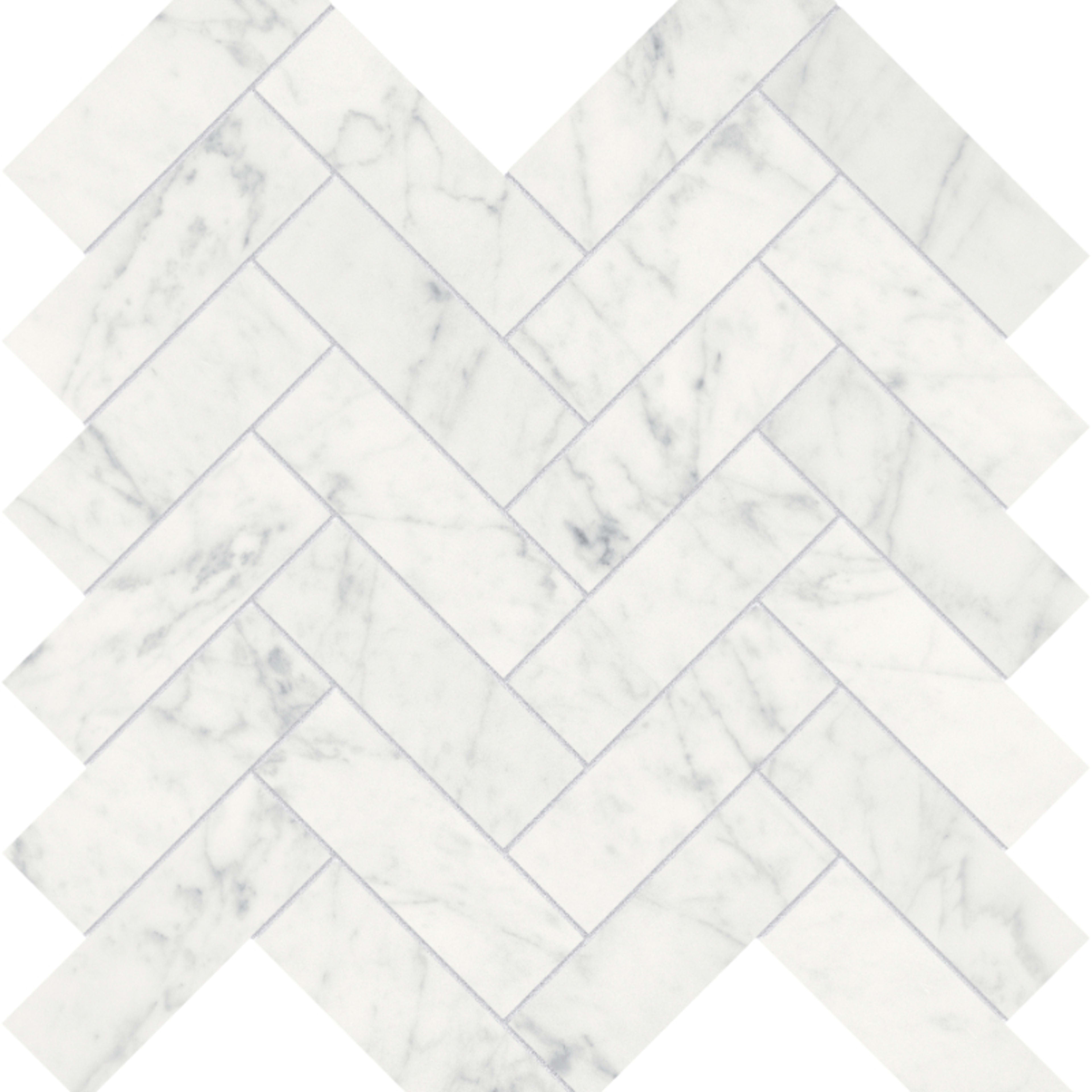 Eterna Bianco in Herringbone Mosaic Polished Natural Stone