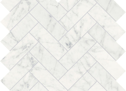Eterna Bianco in Herringbone Mosaic Polished