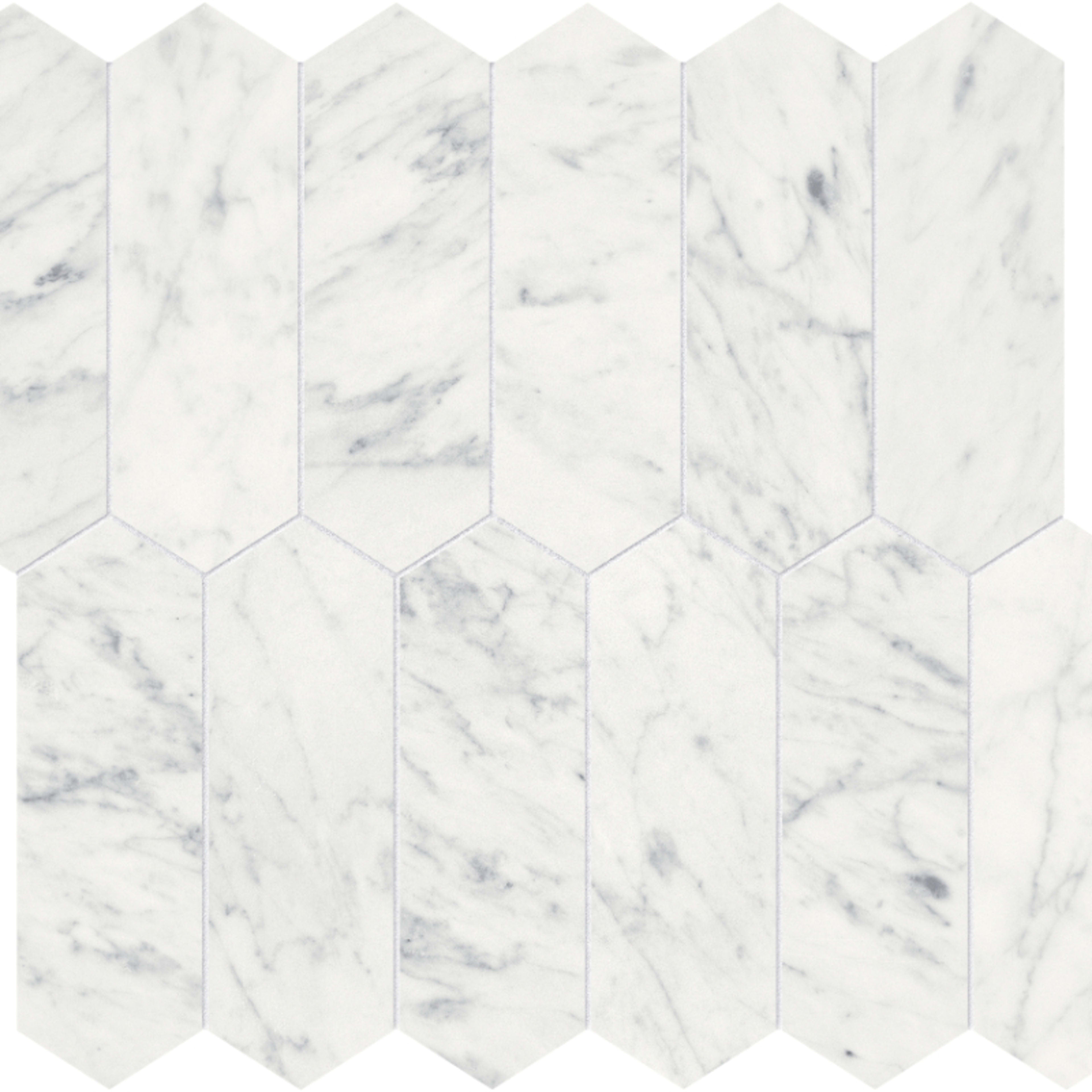 Eterna Bianco in Picket Mosaic 2x6 Honed Natural Stone