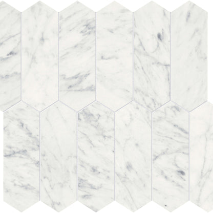 Eterna Bianco in Picket Mosaic 2x6 Honed Natural Stone