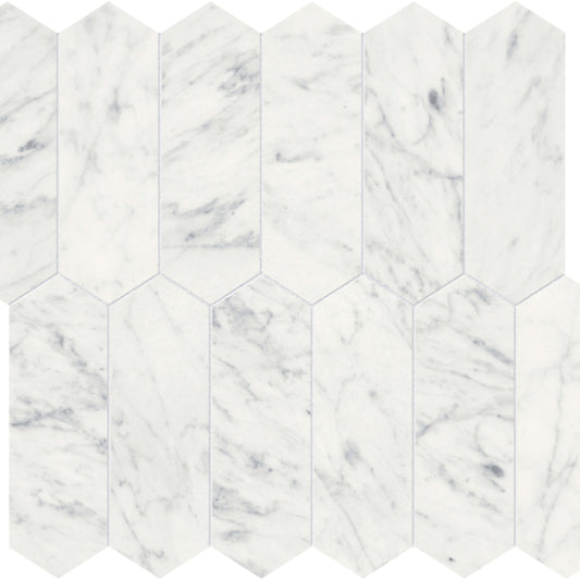 Eterna Bianco in Picket Mosaic 2x6 Honed Natural Stone