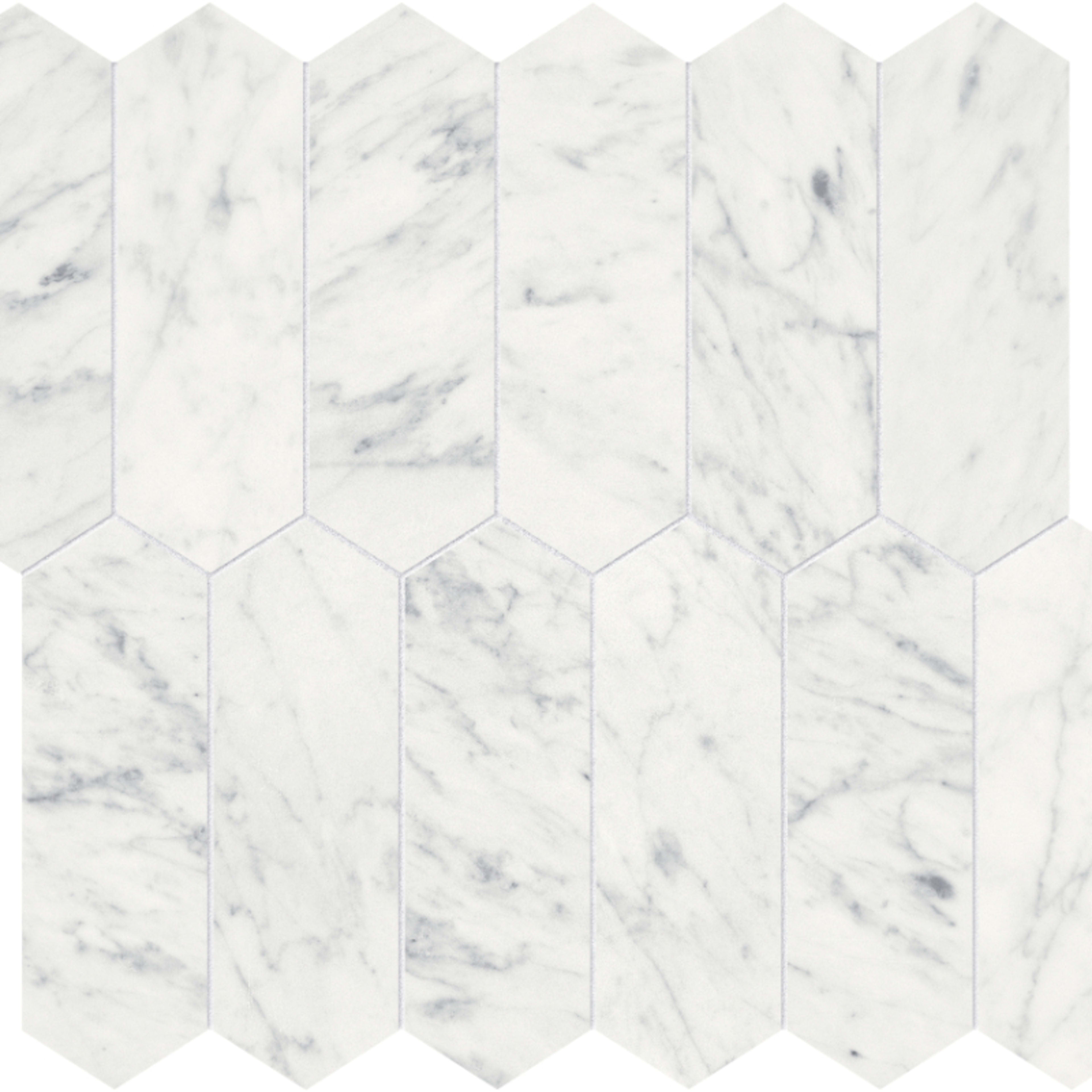 Eterna Bianco in Picket Mosaic 2x6 Polished Natural Stone