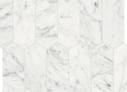 Eterna Bianco in Picket Mosaic 2x6 Polished