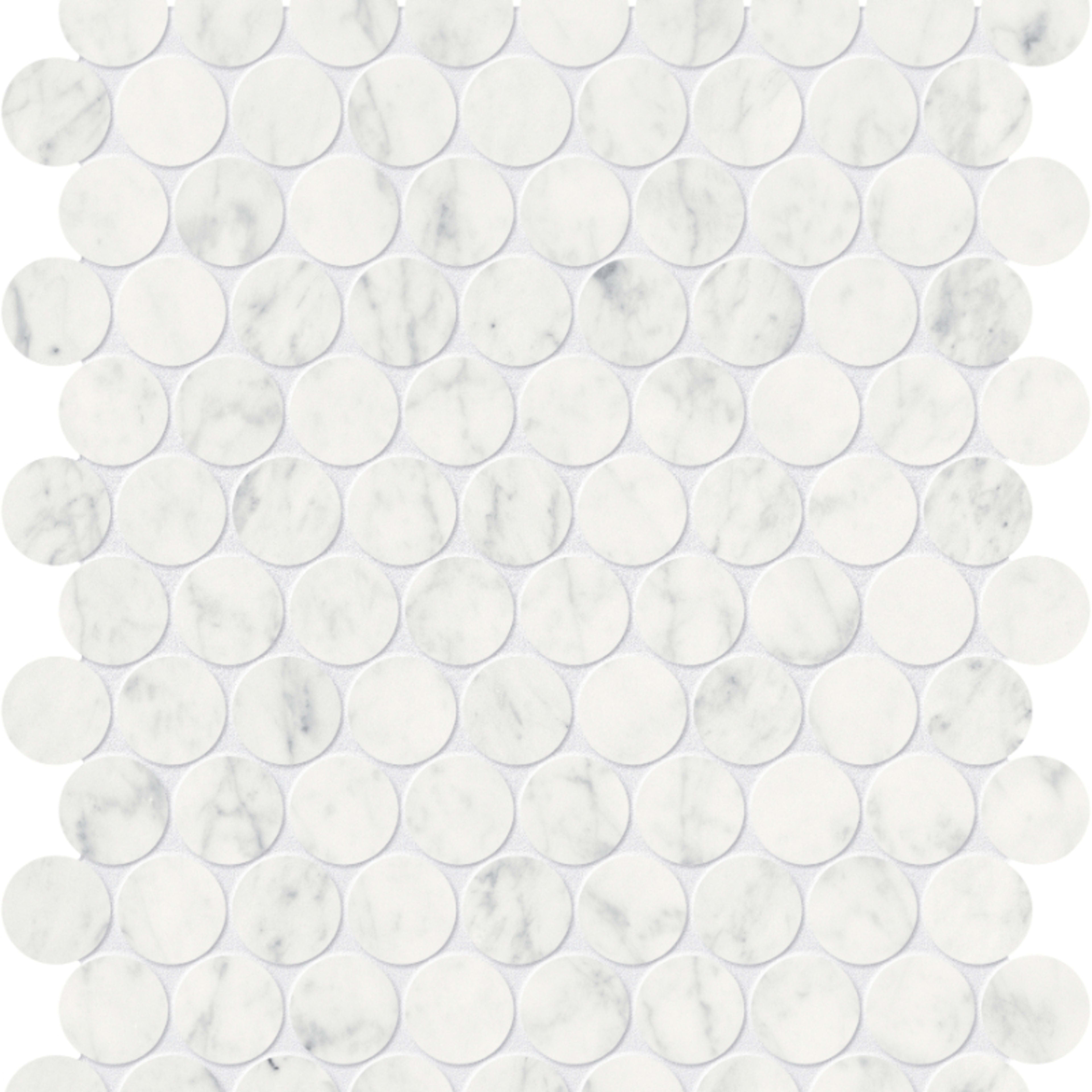 Eterna Bianco in Penny Round Mosaic Honed Natural Stone