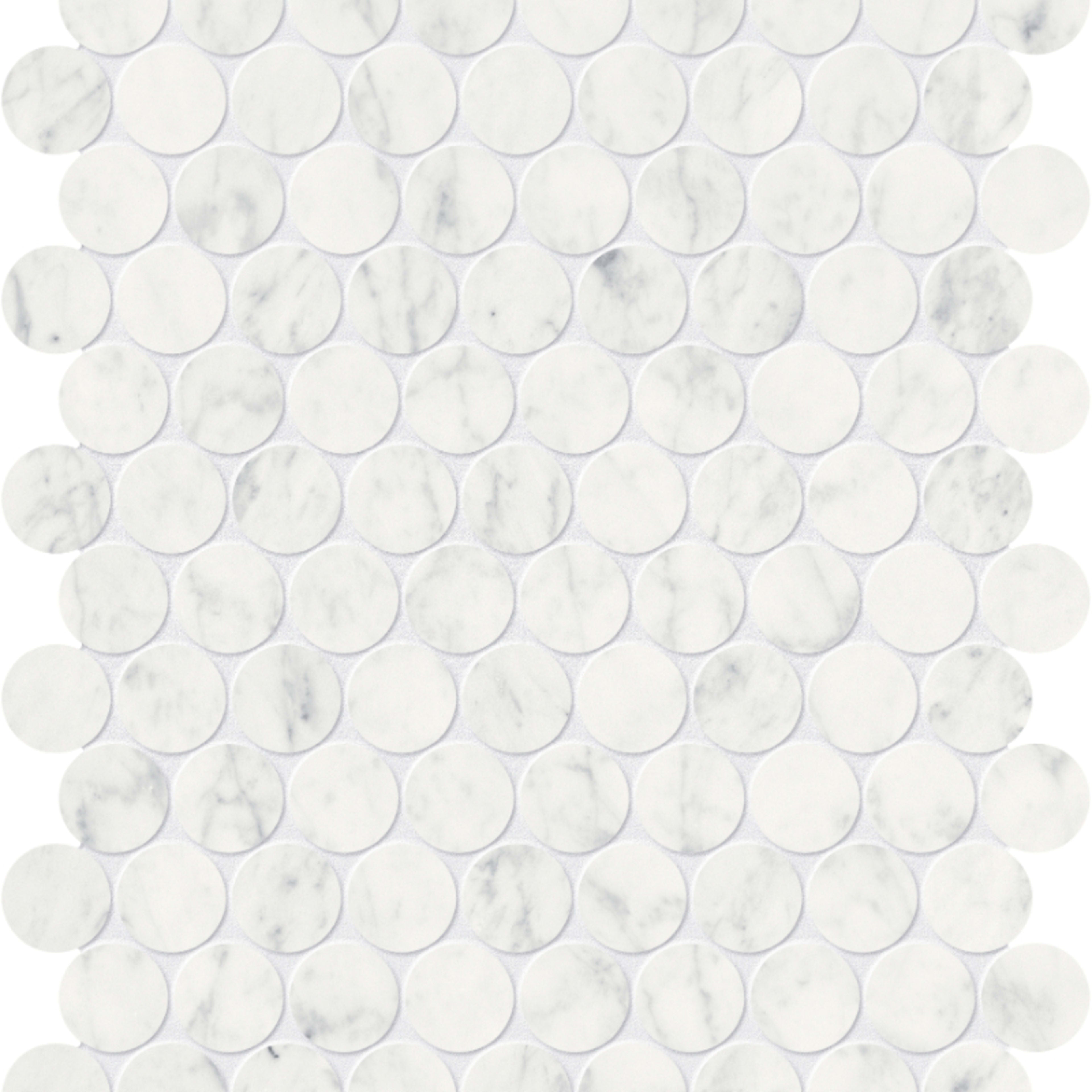 Eterna Bianco in Penny Round Mosaic Polished Natural Stone