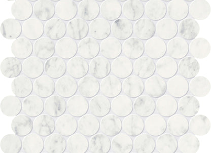 Eterna Bianco in Penny Round Mosaic Polished