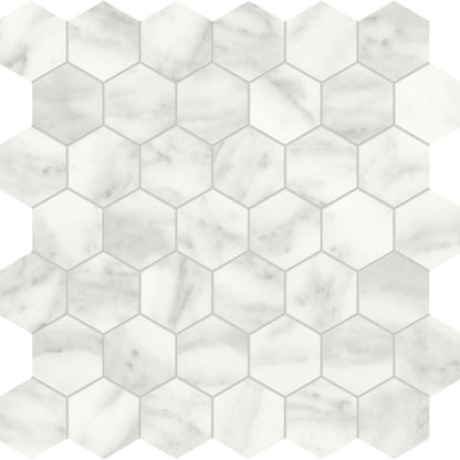 Cromo Bianco in Hexagon Mosaic Honed Natural Stone