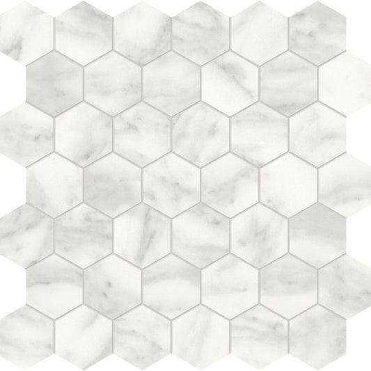 Cromo Bianco in Hexagon Mosaic Honed Natural Stone