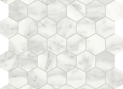 Cromo Bianco in Hexagon Mosaic Honed
