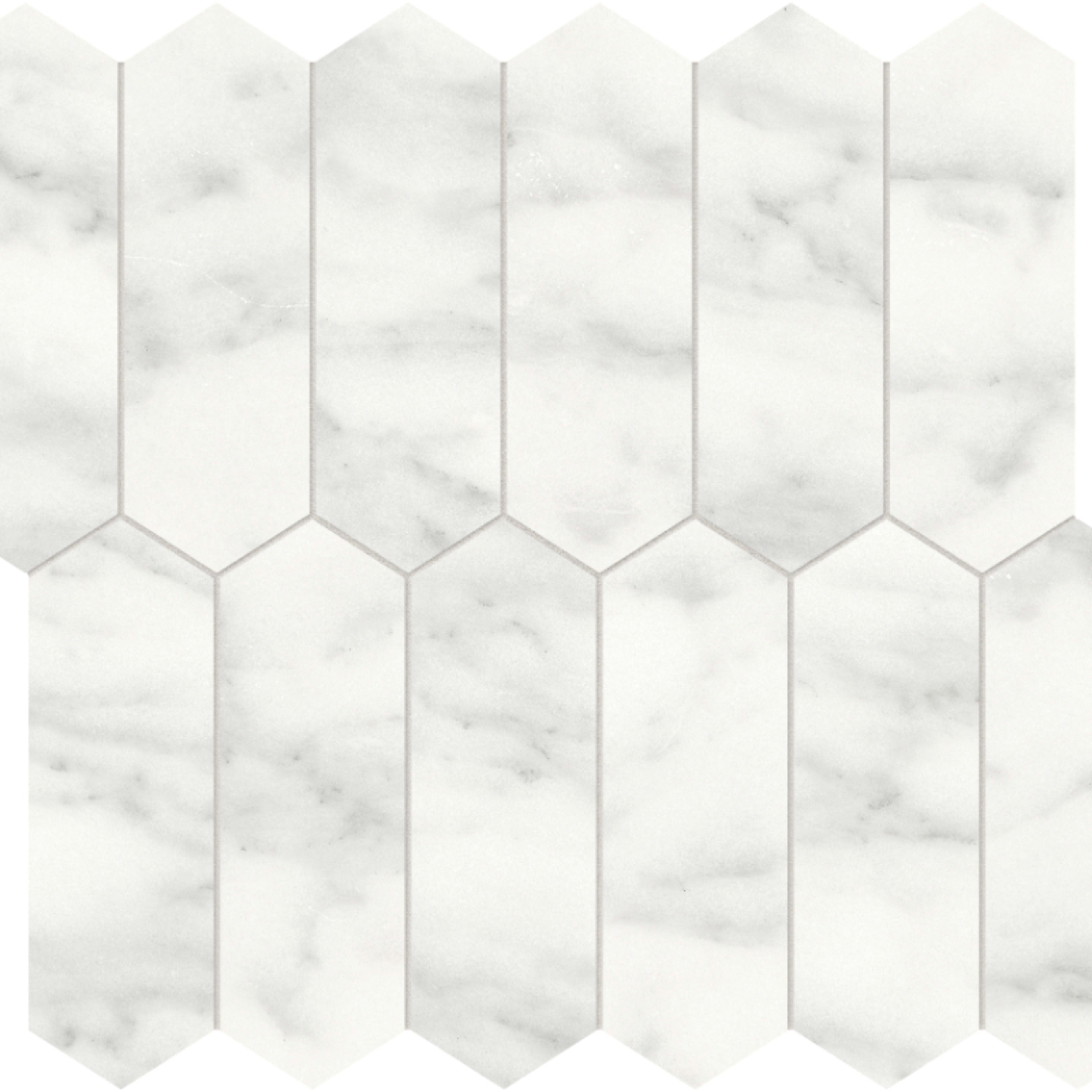 Cromo Bianco in Picket Mosaic Honed Natural Stone